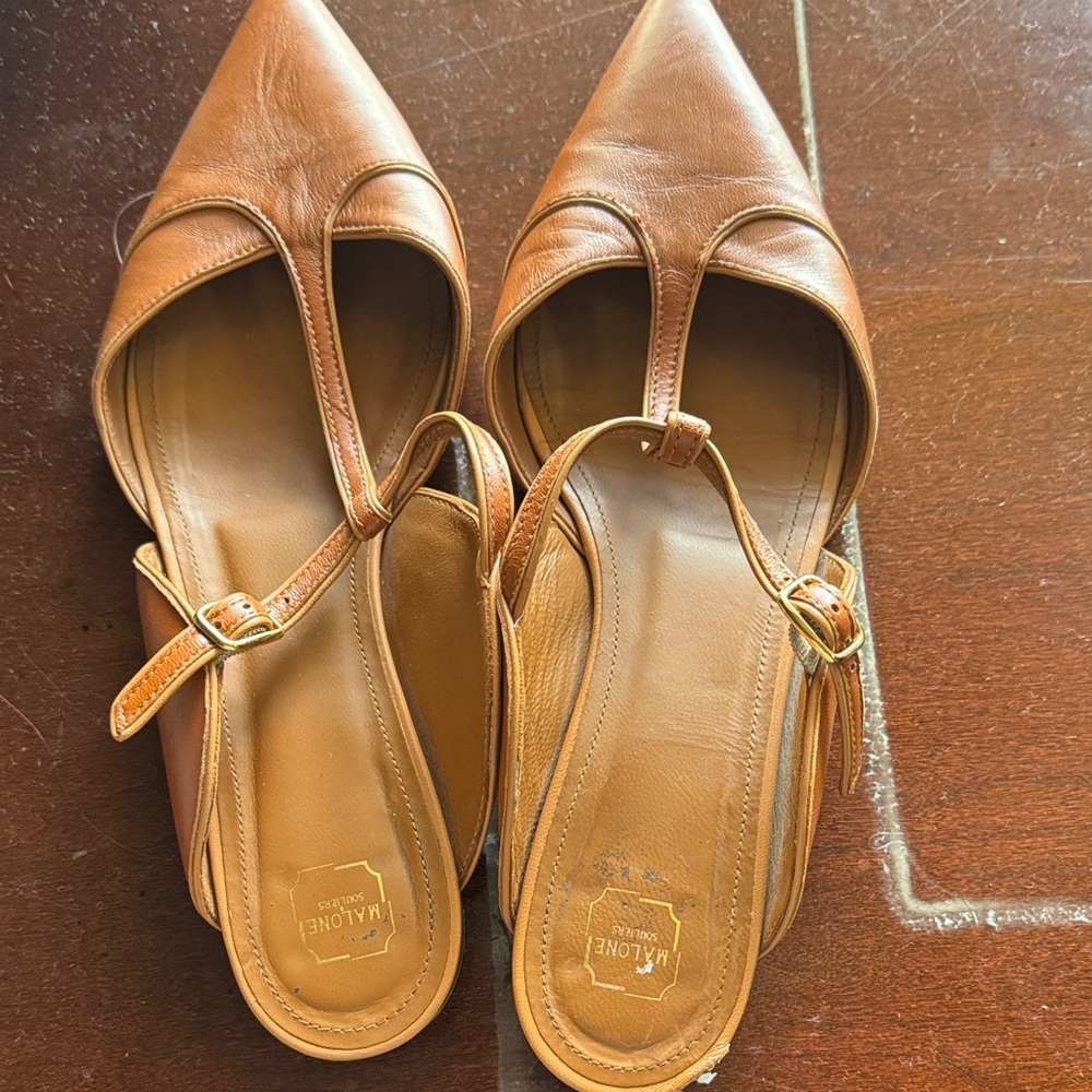 Malone Souliers Brown Leather Flats